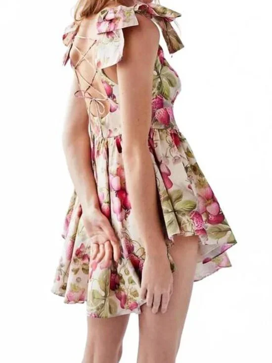 NEW SELKIE strawberry cream dress in pink - Picture 3 of 5